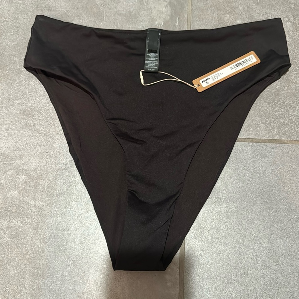 SKIMS Black High-Cut Bikini Bottom